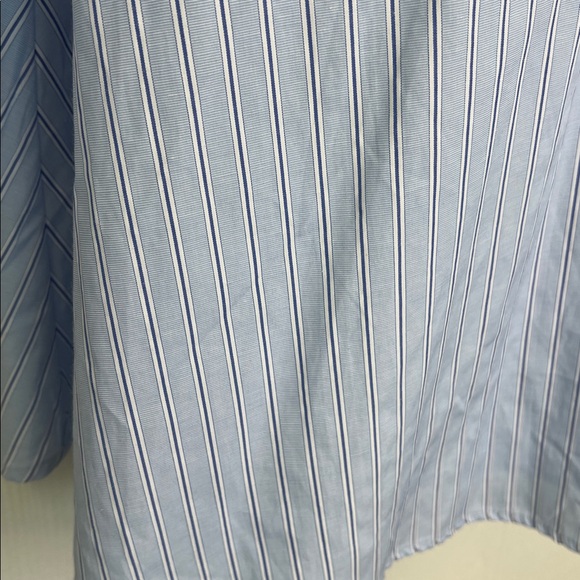 Lulus - Hamptons Aesthetic Blue White Striped Long Sleeve Wrap Dress Size Medium - Picture 7 of 13